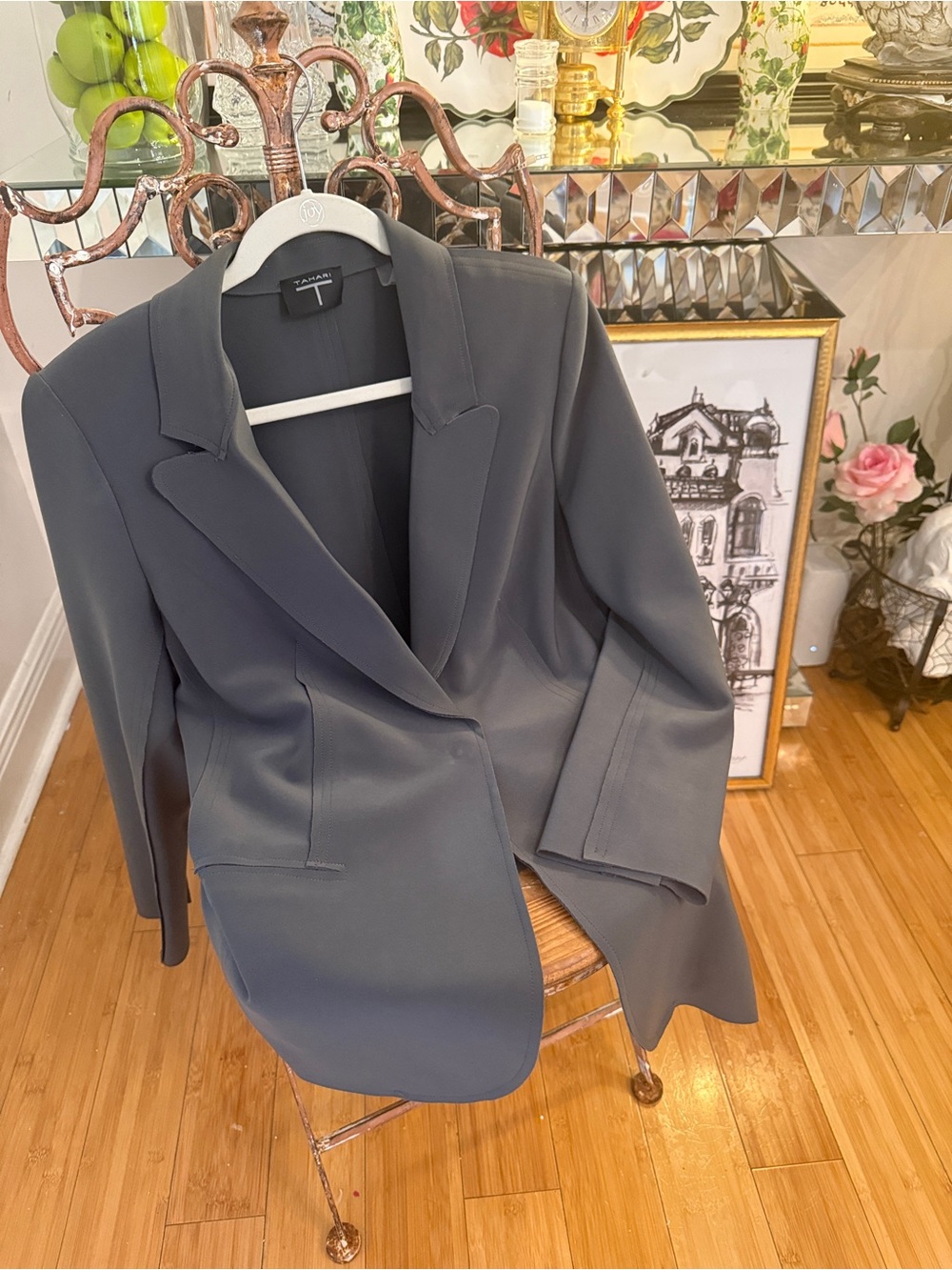 Tahari Charcoal Gray Women's Tailored Blazer